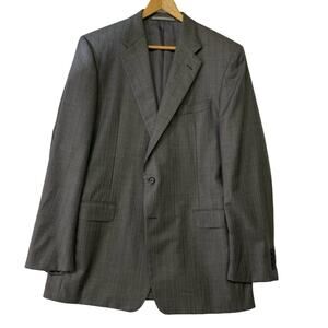 Hickey Freeman Loro Piana Grey Suit Jacket Sz 43L Super 130’s  Wool Coat